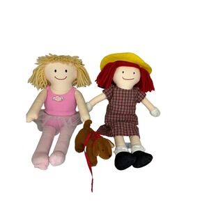 Vintage 1996 Eden Madeline Dolls Lot Yellow Ha Dog Plush Barbara Bemelmans